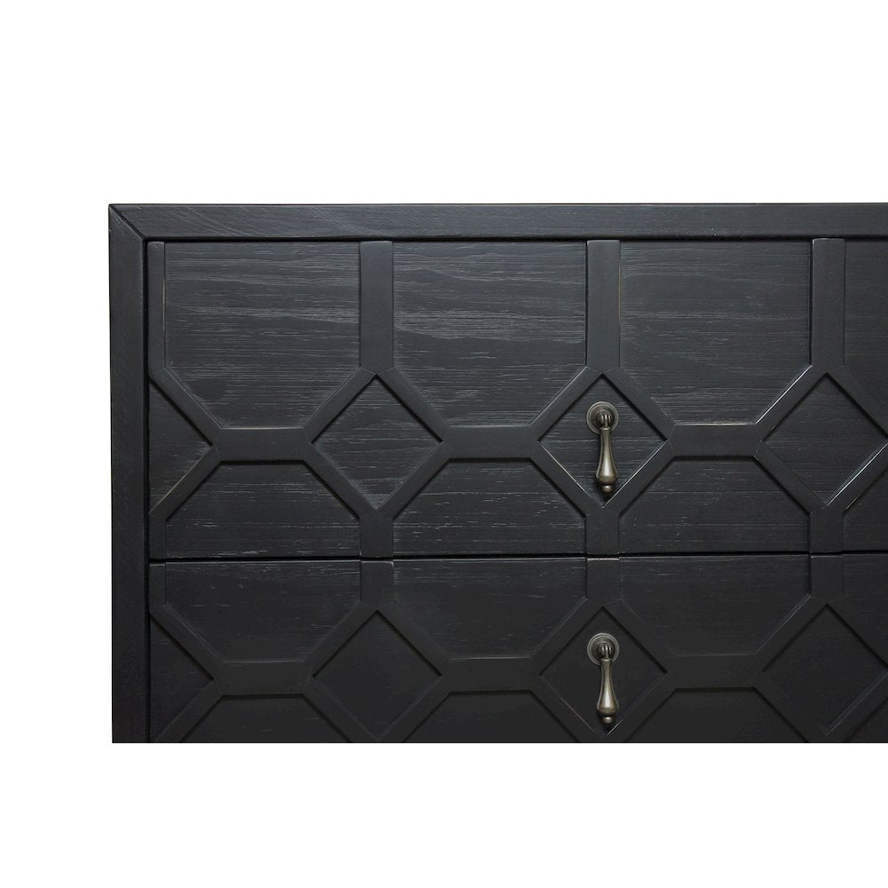 Samara 2-Drawer Small Nightstand - Black