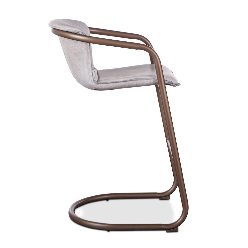 Chiavari Leather Bar Chair in Vintage White