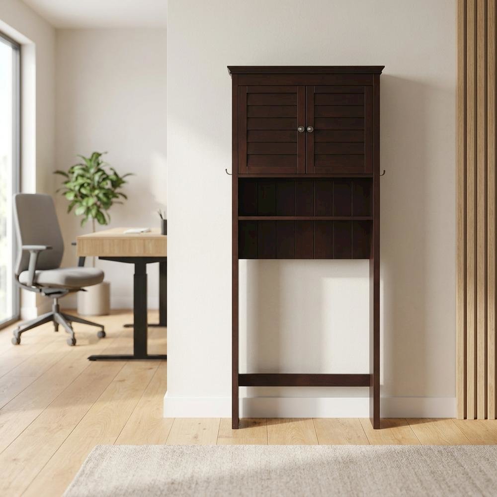 Espresso Space Saver Bathroom Vanity with Anti-Tip Hardware