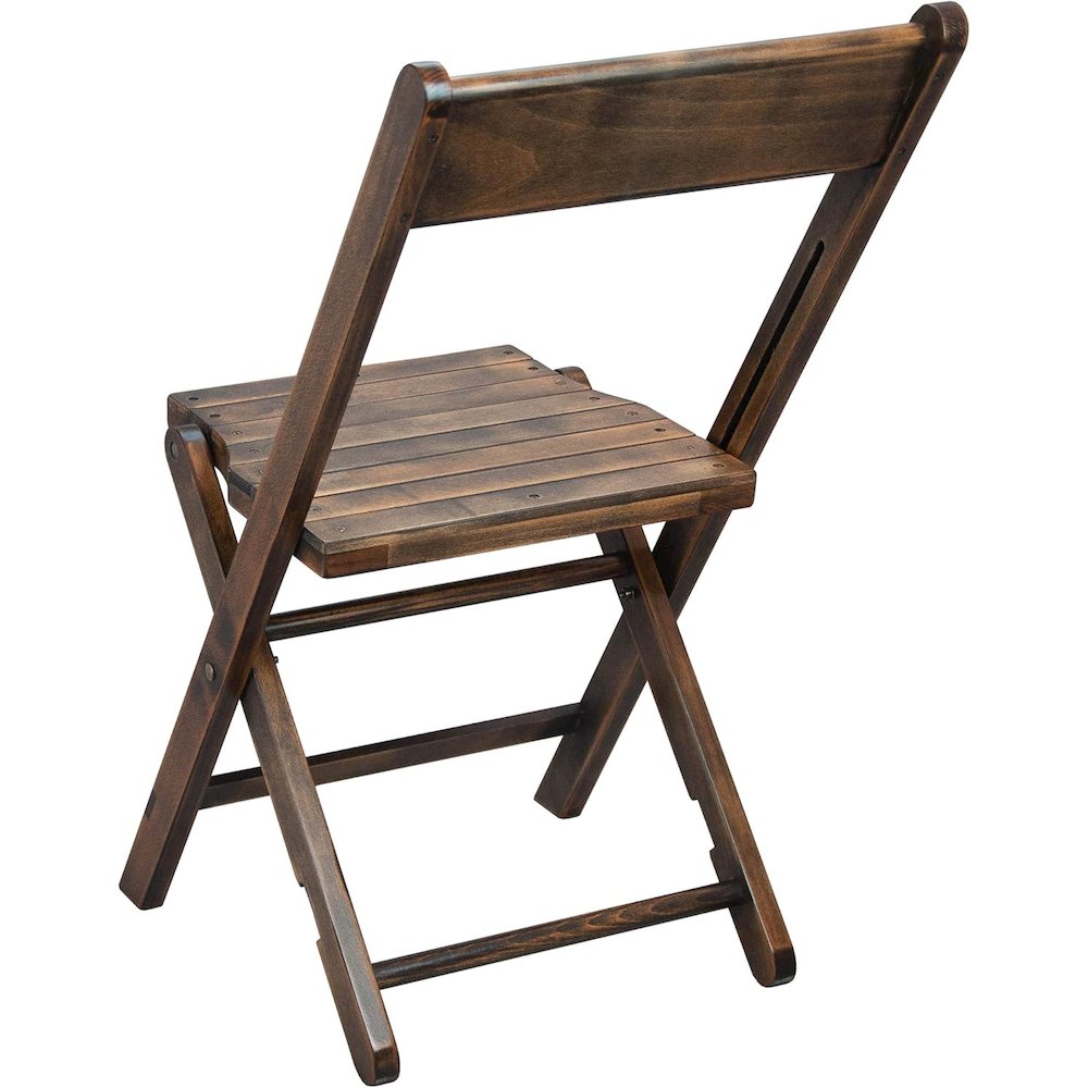 2-Pack Slatted Wood Folding Wedding Chair - Antique Black