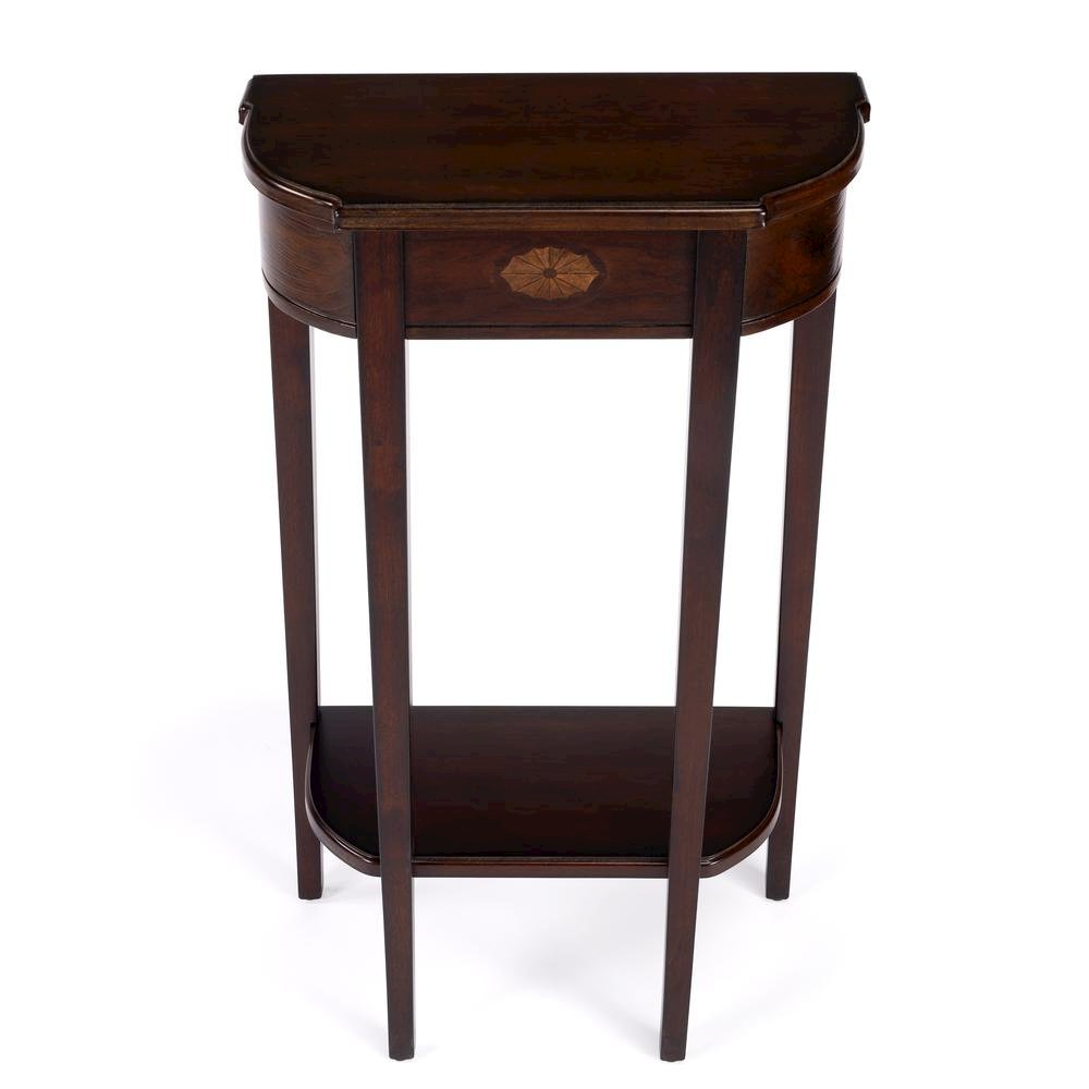 Elegant Narrow Entryway Table in Dark Brown for Living Room and Hall