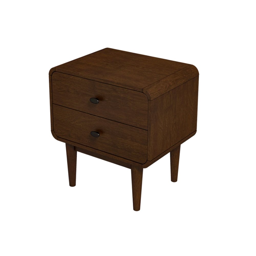 Alexa Mid Century Modern Style Night Stand 2-Drawer