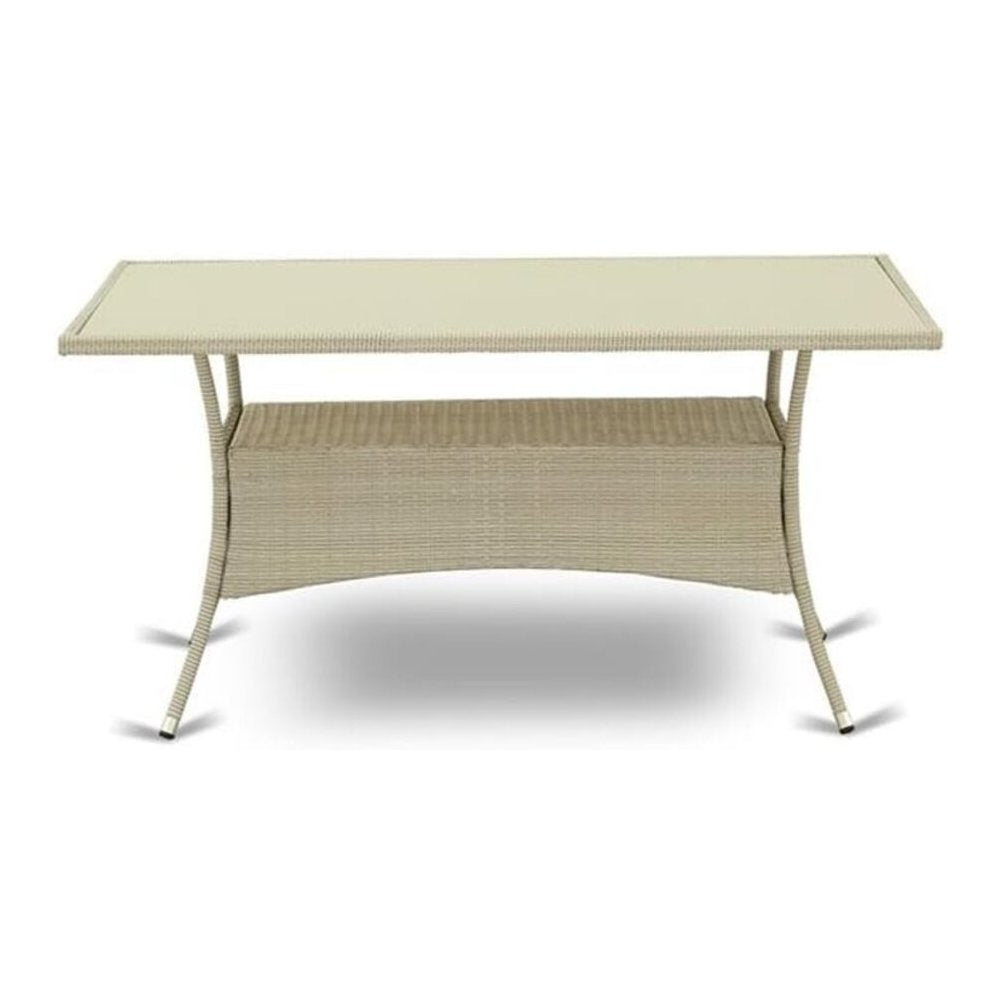 Wicker Patio Table Natural Linen, OSLTG03