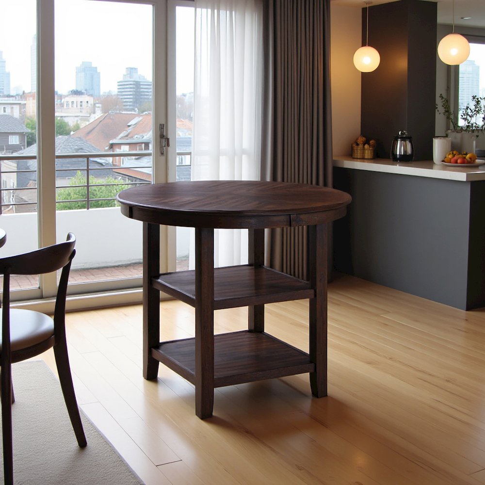 Counter Height Dining Table in Brown for Kitchen and Dining Room Use