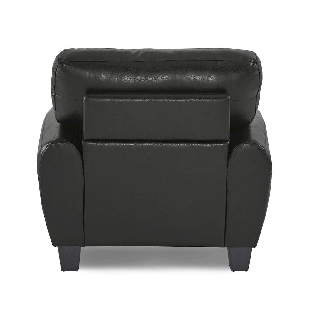 Rubin Faux Leather Arm Chair In Black