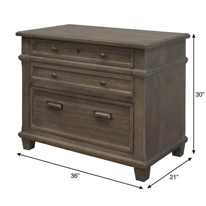 Carson Wood Lateral File, Storage File Drawer, Gray