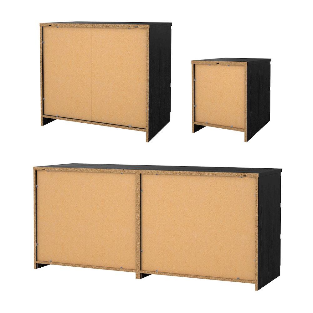 Scottsdale 3-Piece Bedroom Set, Black Woodgrain