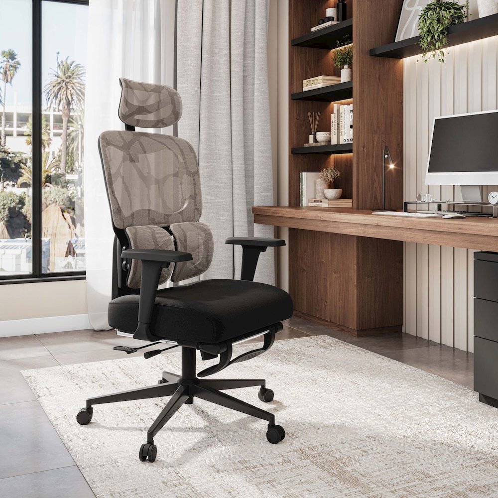 Office Chair with 9 Adjustable Points, Dual-Pad Lumbar Support, 3D Armrests
