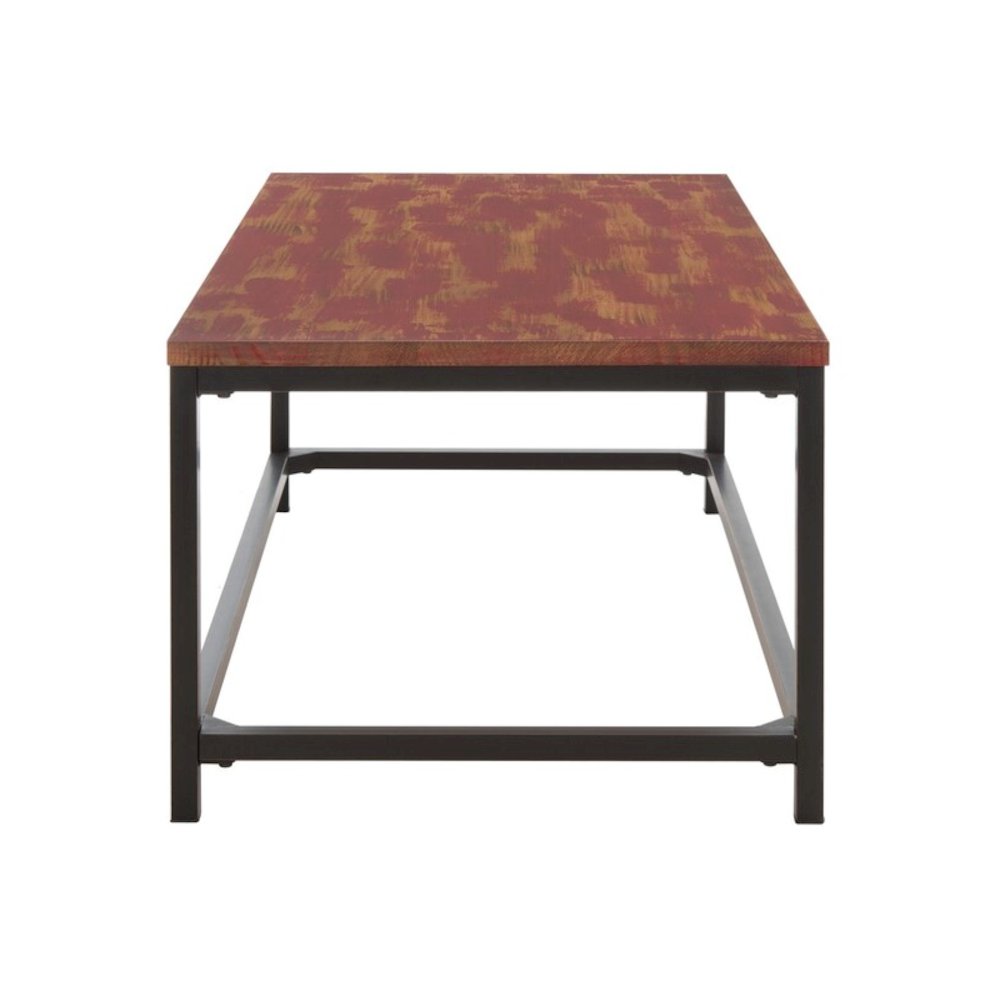 Alec Coffee Table, Distressed Maroon