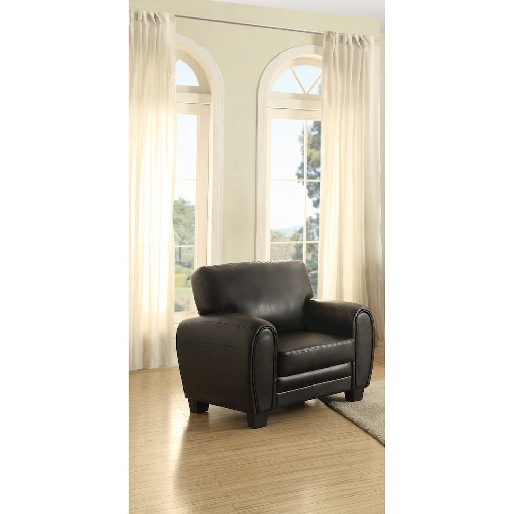 Rubin Faux Leather Arm Chair In Black