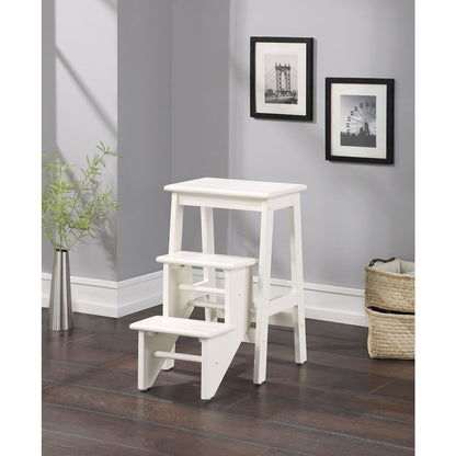 24" Step Stool, White