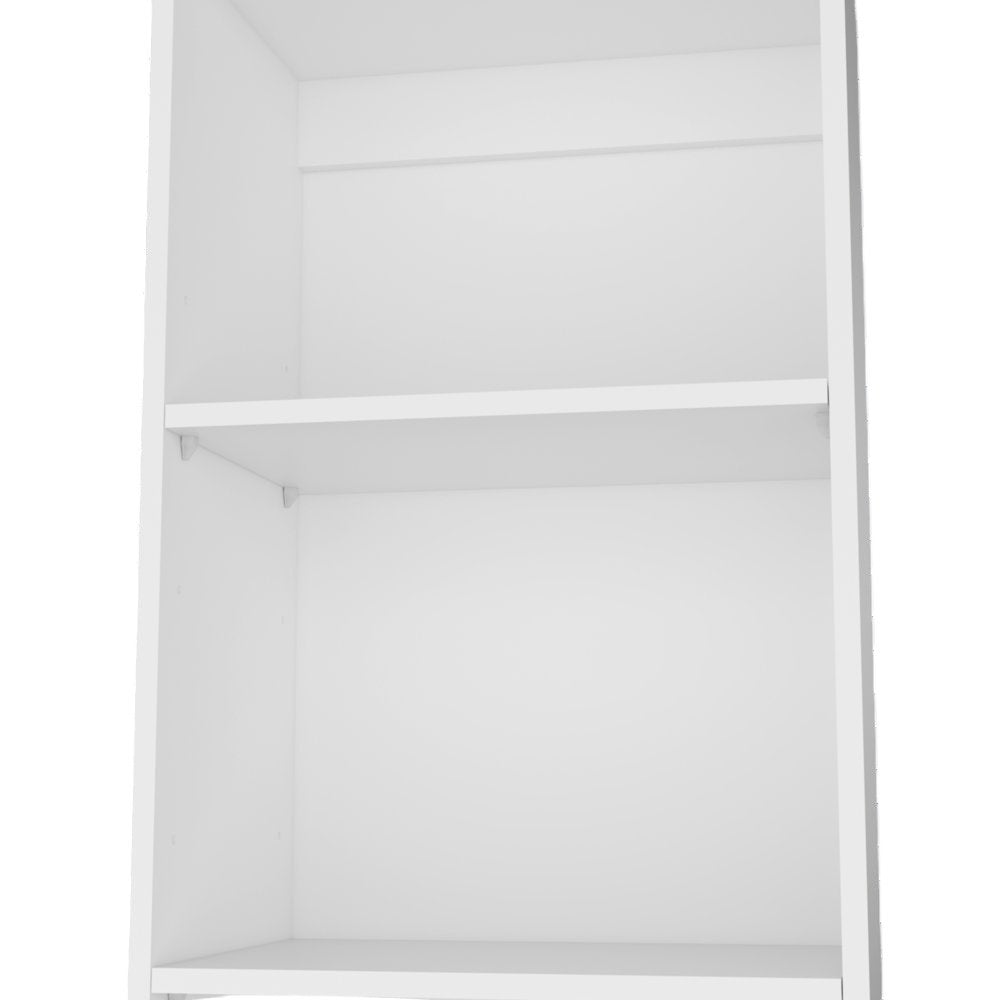 Sutton Slim Bookcase with Modern 5-Shelf Design, White