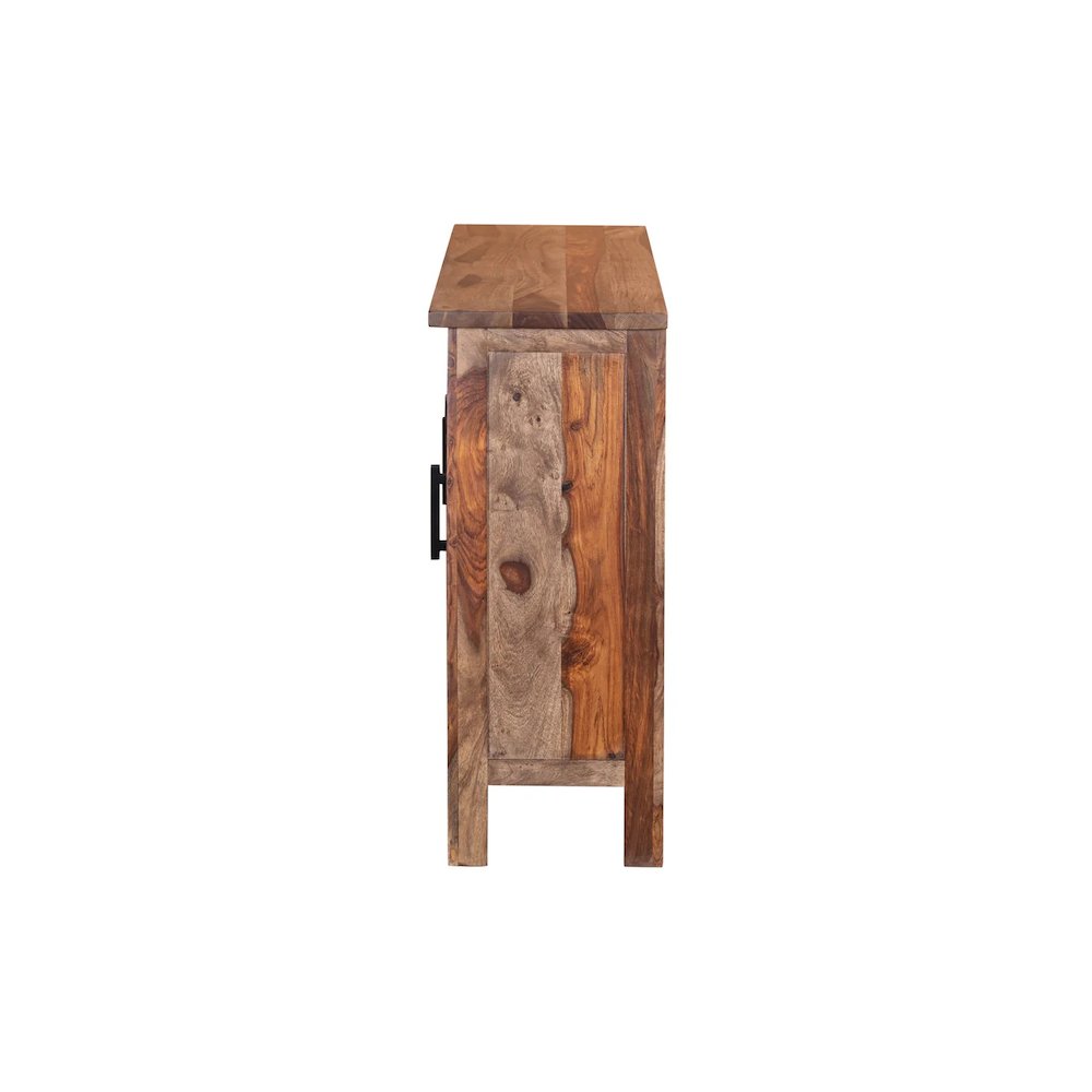 Kalispell Solid Sheesham Wood Bar Cabinet, Brown