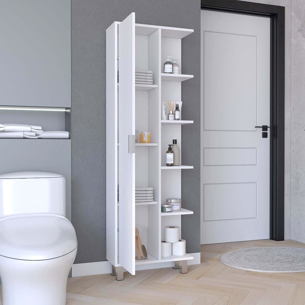 Crovie Linen Cabinet White MDF