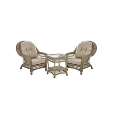 Outdoor Garden Patio 3 Pc Cappuccino Furniture Conversation Set