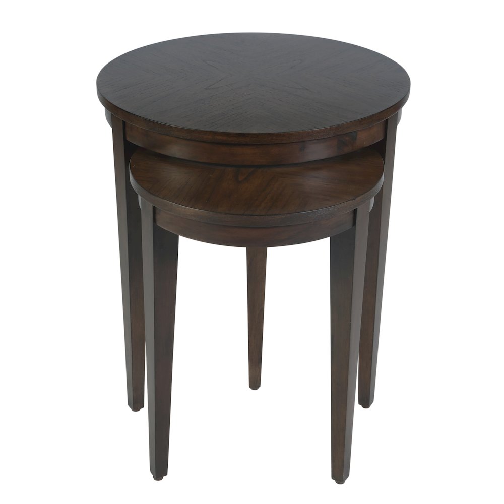 Lacey Round Nest Of Tables, Dark Brown