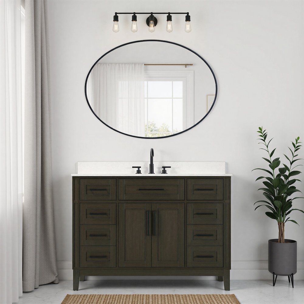 48 inch Single Bathroom Vanity in Mocha Brown