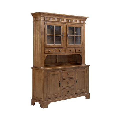 Hutch & Buffet Set in Rustic Oak & Black