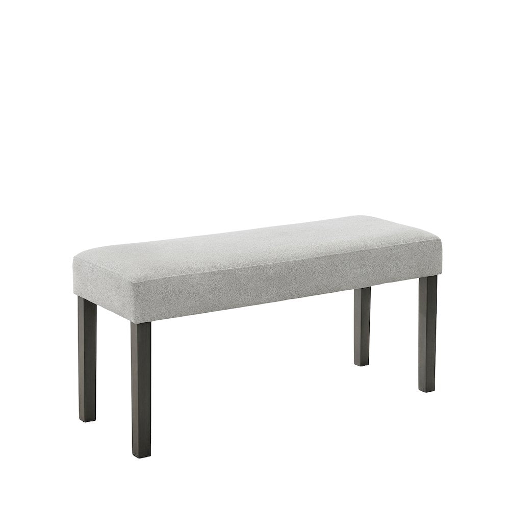 Selena Light Gray Fabric Upholstered 40" Bench with Dark Gray Wood Frame