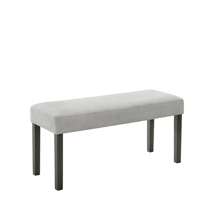 Selena Light Gray Fabric Upholstered 40" Bench with Dark Gray Wood Frame