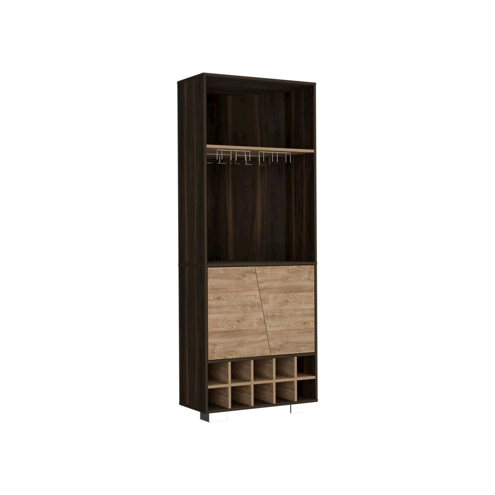 Fraktal Corner Bar Cabinet Dark Oak / Pine MDF