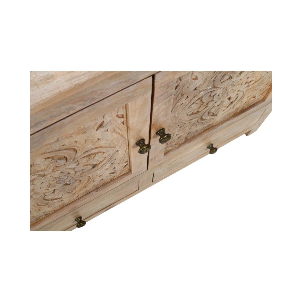 Weatherly 3 Handcarved Doors,3 Drawers Accent Cabinet