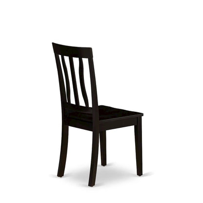 Antique Dining Room Chairs - Slat Back Wooden Seat Chairs, Set of 2