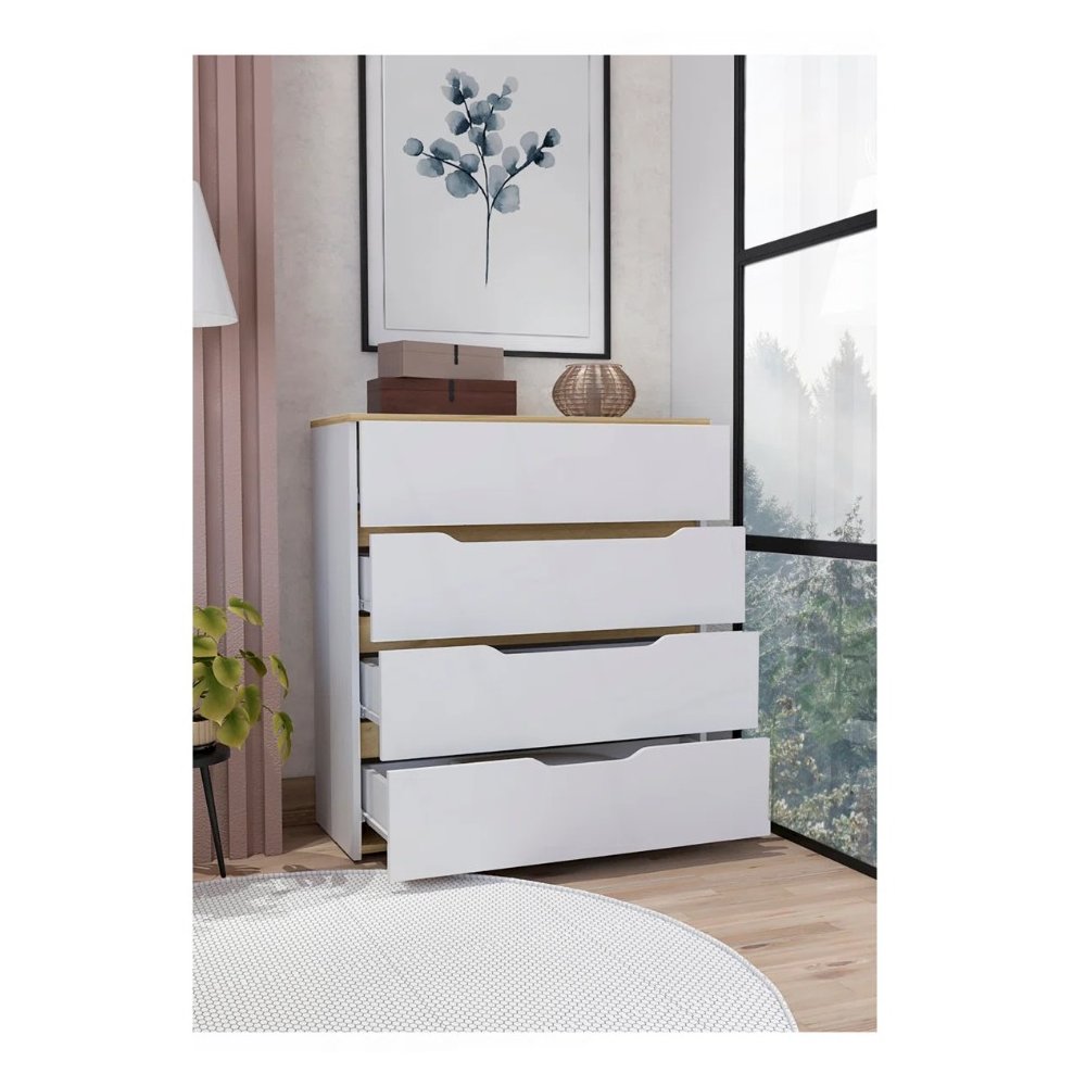 Zoe Dresser White / Light Oak MDF