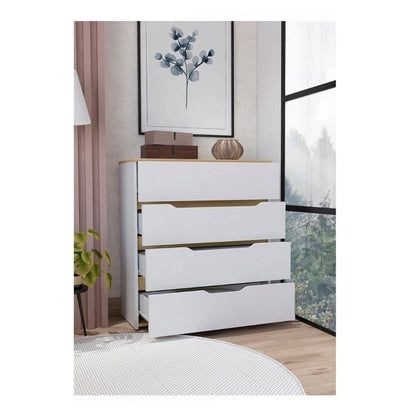Zoe Dresser White / Light Oak MDF