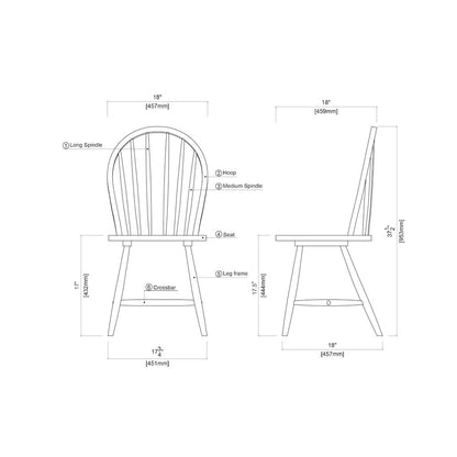 Title - Windsor Farmhouse Dining Chairs, Set of 2 - Cream/Natural