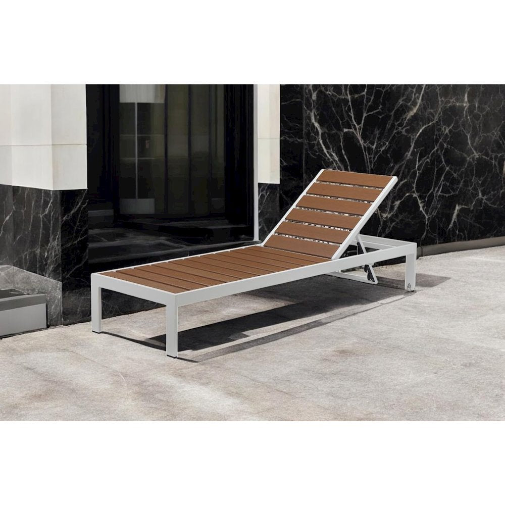 Joseph Lounger, Teak In Aluminum, Polyresin