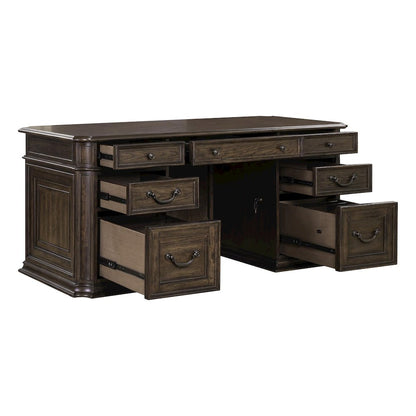 Executive Desk with Locking File Storage Drawers Home Office