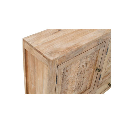 Weatherly 3 Handcarved Doors,3 Drawers Accent Cabinet