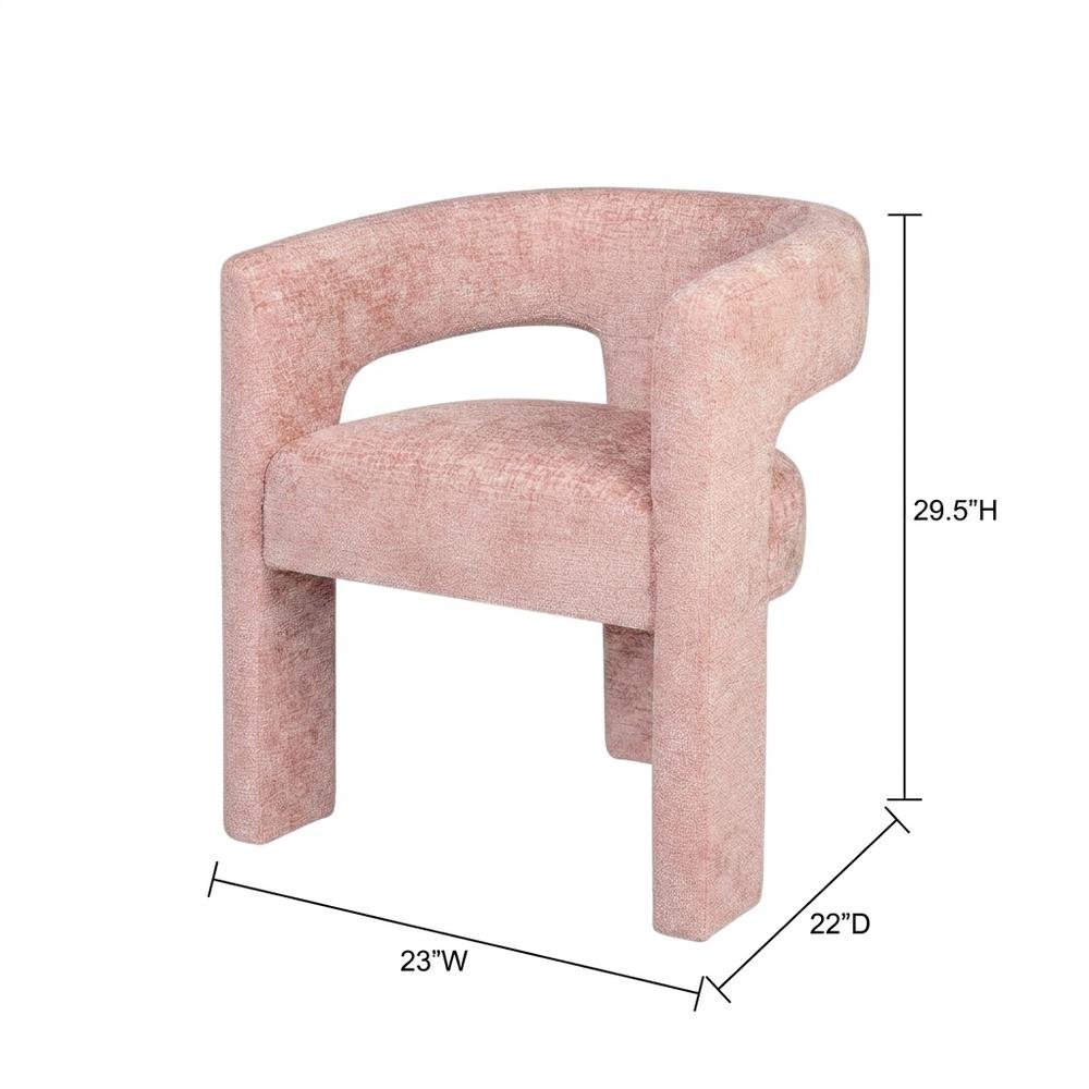 Jacquard Sculpture Accent Chair for Living Room or Bedroom, Pink