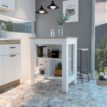 Cala Kitchen Island Anti Microbial Light Oak / White MDF