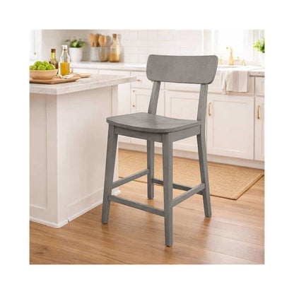 Torino Wood Counter Stool - Charcoal Grey