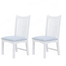 Solid Beechwood Upholstered Dining Side Chairs with Faux Leather Seat, Set of 2