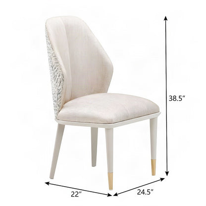 Starlight Canyon Home Chenille Dining Chairs, Silken Matte Cream, Set of 2