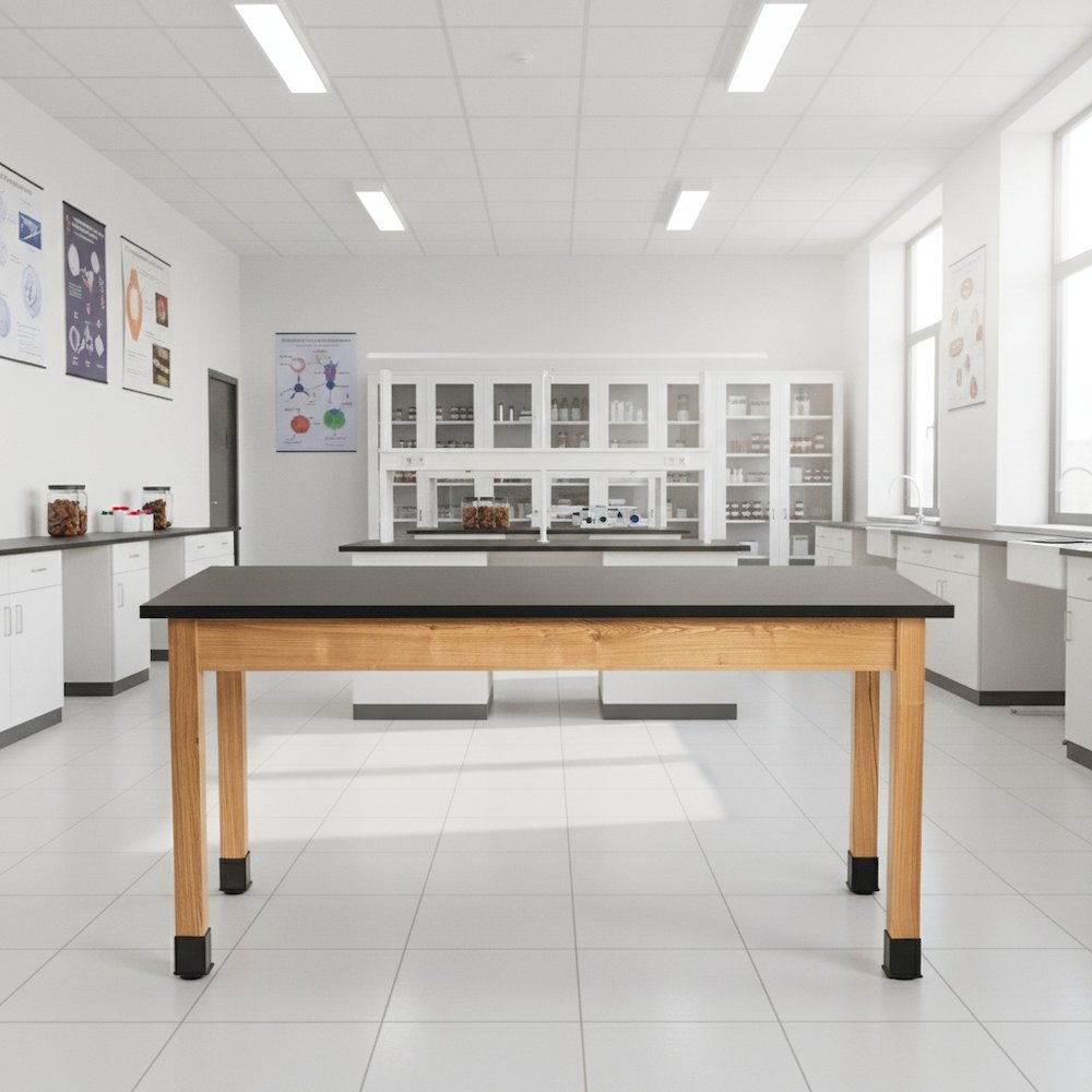 NPS® Wood Science Lab Table, 24 x 60 x 30, Chemical Resistant Top