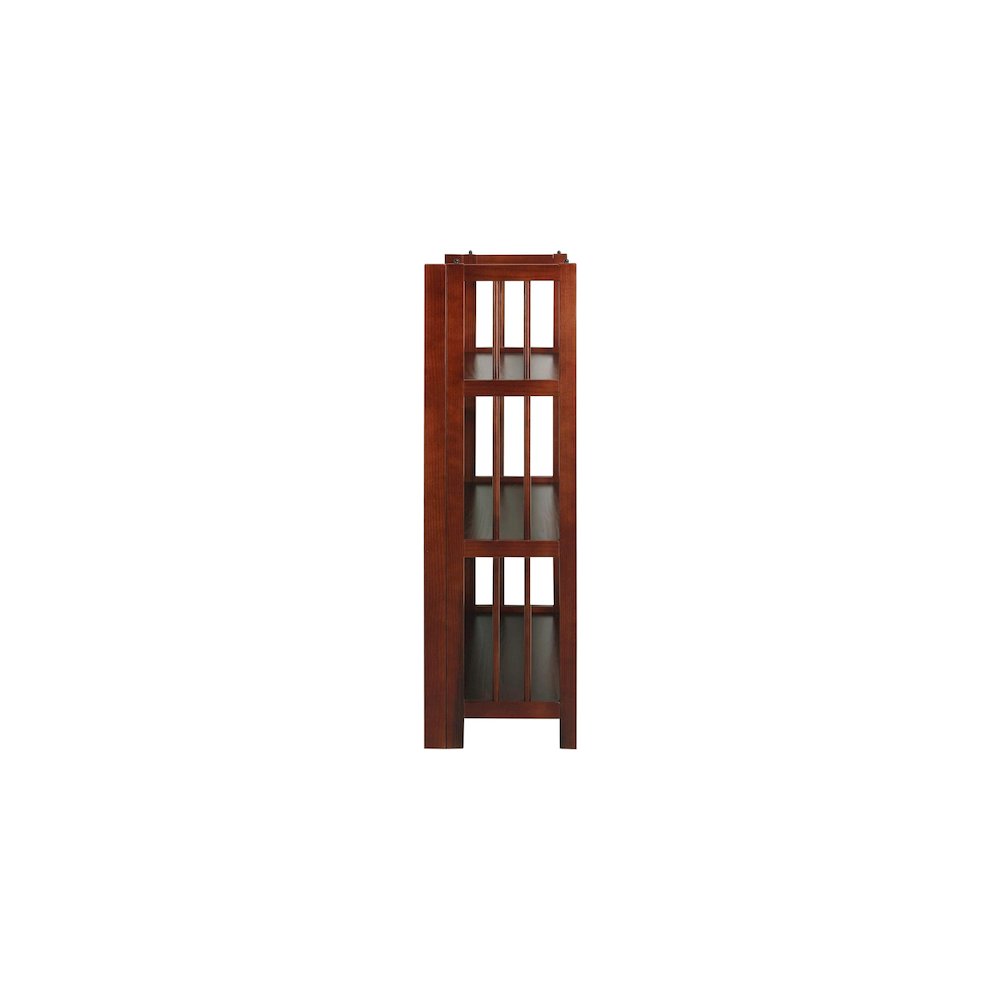 3-Shelf Folding Bookcase 14" Wide-Walnut