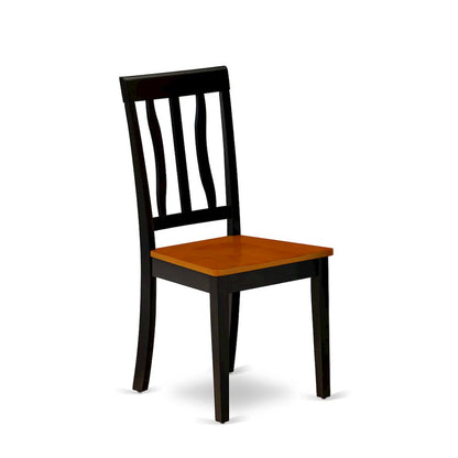 Antique Kitchen Dining Chairs - Slat Back Wooden Seat Chairs, Set of 2
