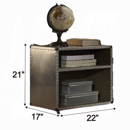 Brancaster Nightstand w/USB Port, Aluminum