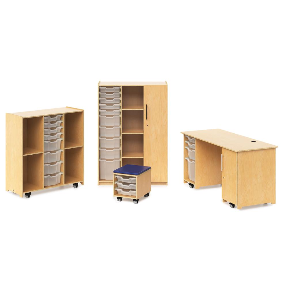 Teachers Desk with Trays and Locking Door