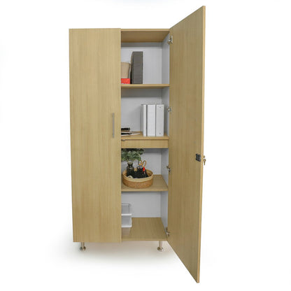 Tall And Wide Cabinet in Brown and White Color