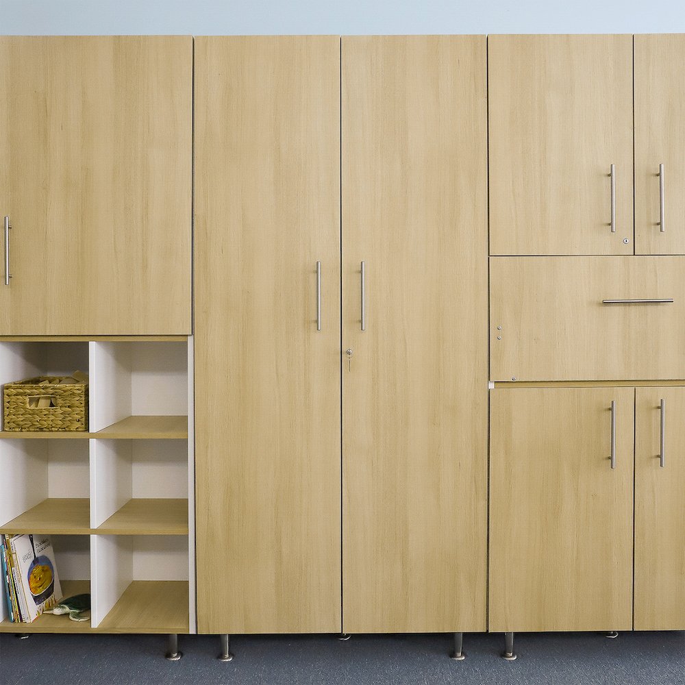 Tall And Wide Cabinet in Brown and White Color