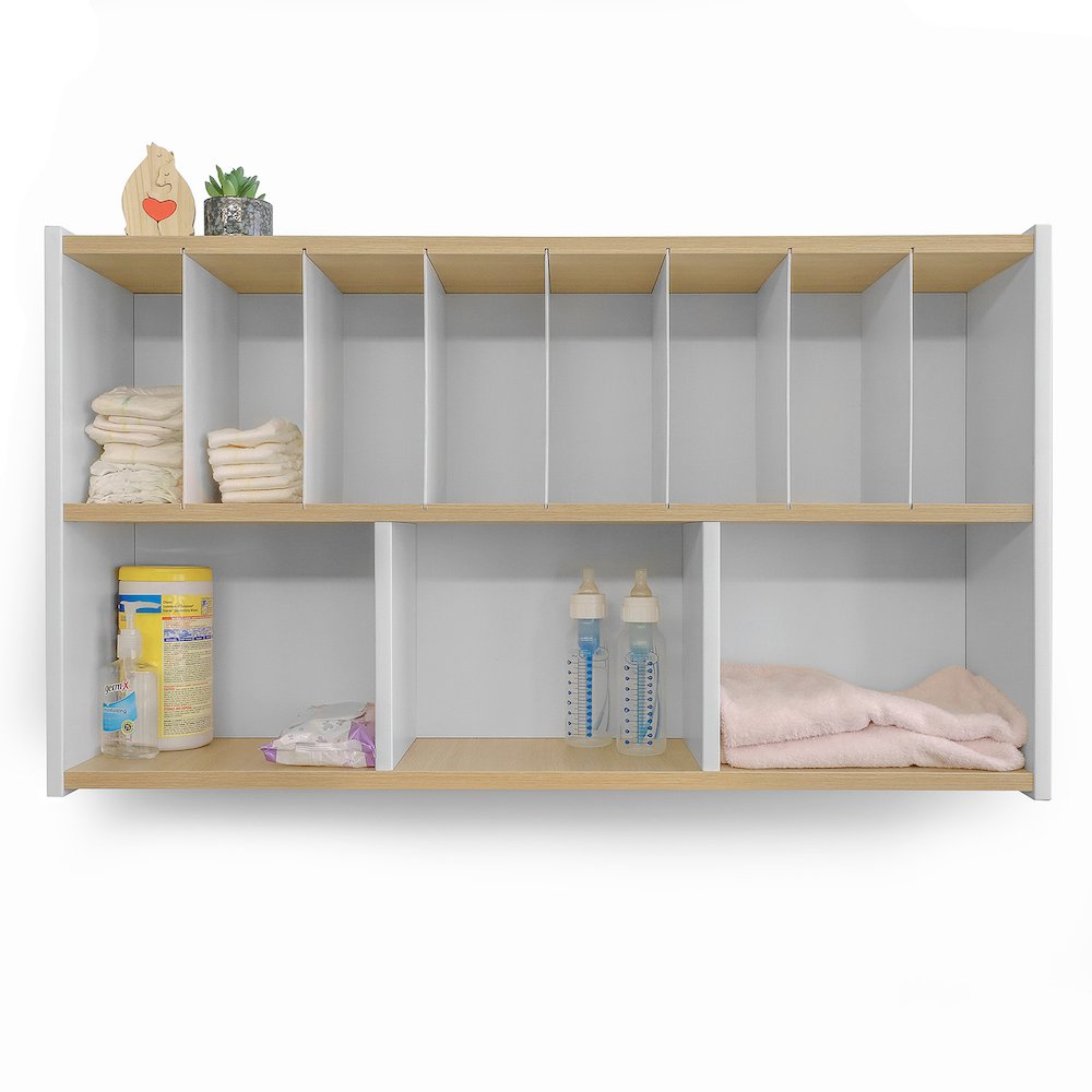 Diaper Supply Cabinet in Brown and White Color