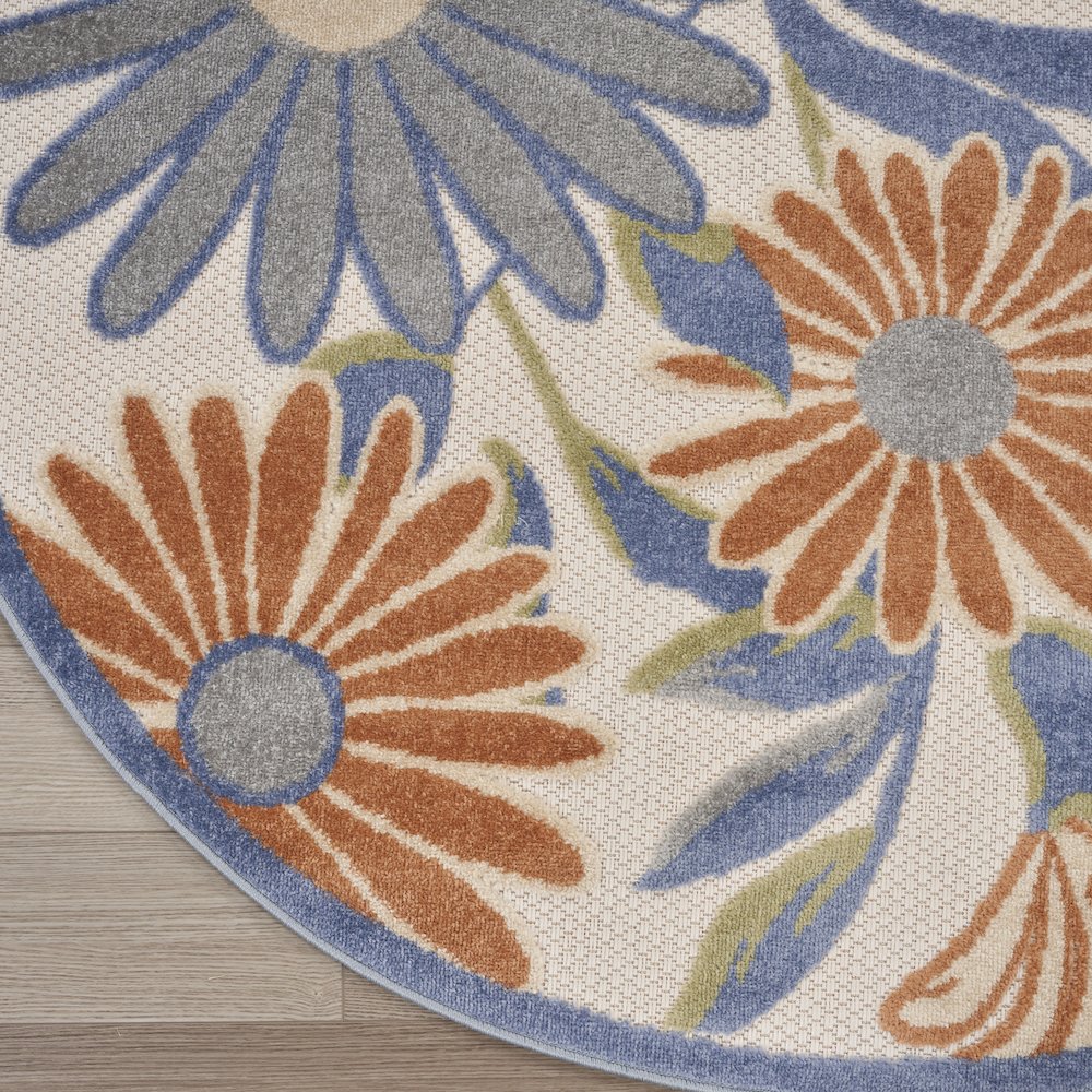 Aloha 7'10" x Round Beige Multicolor Contemporary Rug