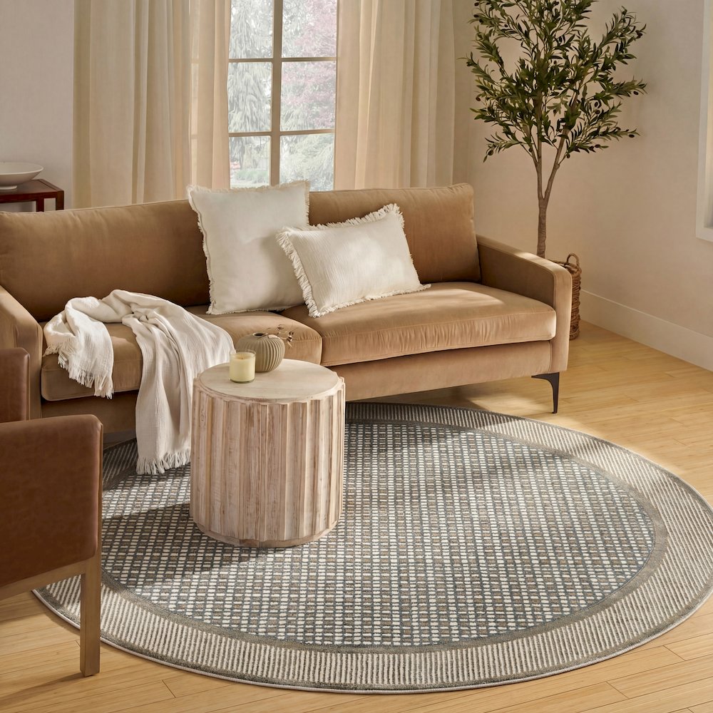 Round Nordic Area Rug 8' x Round