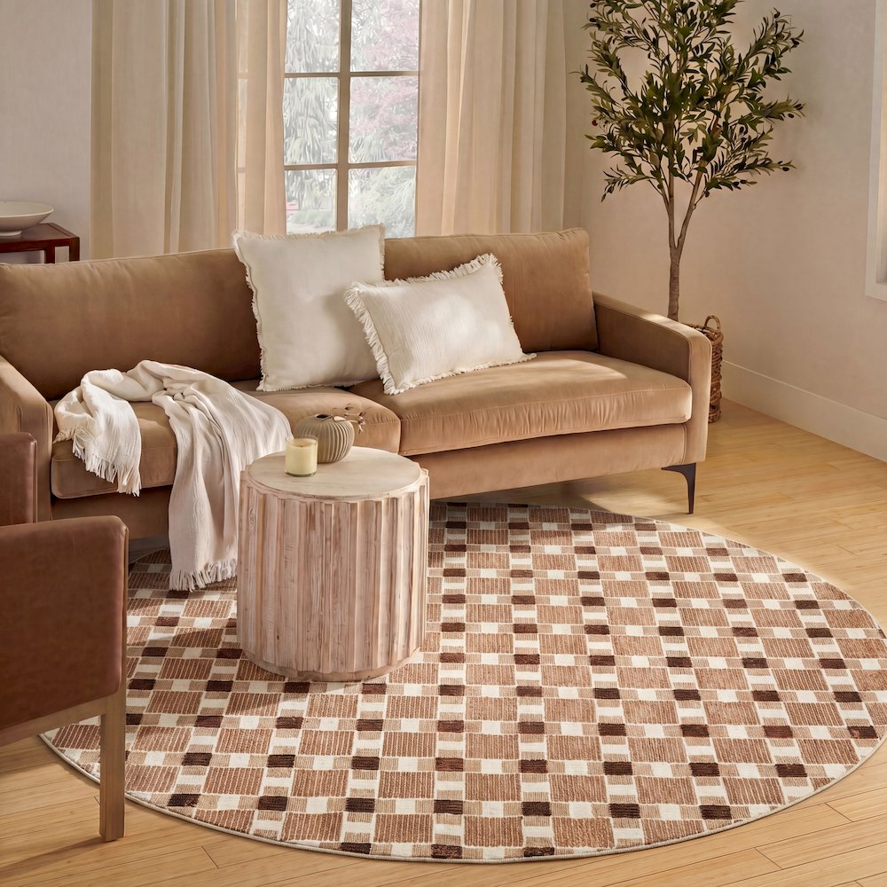 Round Nordic Area Rug 8' x Round