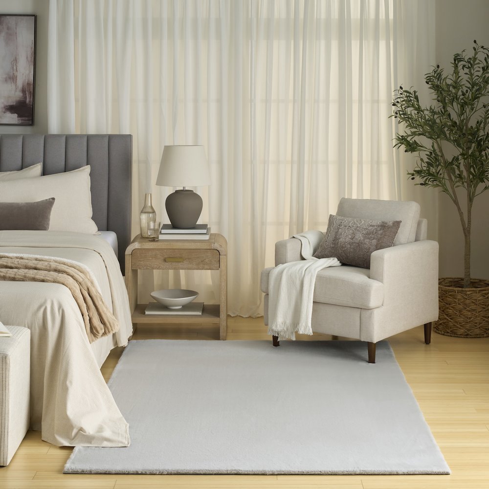Nourison Home Soft Plush Rabbit Fur Area Rug